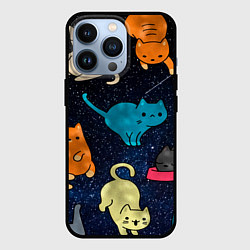 Чехол для iPhone 13 Pro Космические котики, цвет: 3D-черный