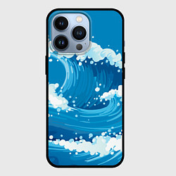 Чехол для iPhone 13 Pro Волны, цвет: 3D-черный