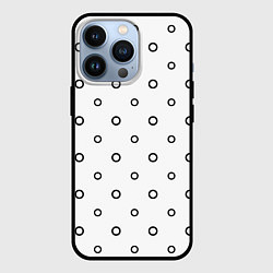 Чехол iPhone 13 Pro Черно-белый узор в горошек