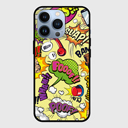 Чехол для iPhone 13 Pro Комикс, цвет: 3D-черный