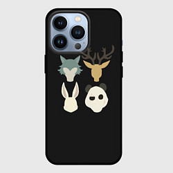 Чехол для iPhone 13 Pro Выдающиеся звери Минимализм, цвет: 3D-черный