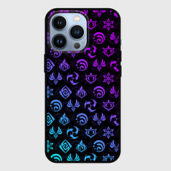 Чехол iPhone 13 Pro GENSHIN IMPACT NEON