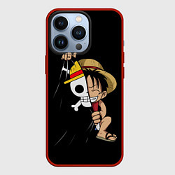 Чехол для iPhone 13 Pro ONE PIECE ЛУФФИ ЧЕРЕП СИМВОЛ, цвет: 3D-красный