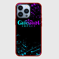 Чехол iPhone 13 Pro GENSHIN IMPACT NEON LOGO