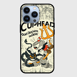 Чехол iPhone 13 Pro Cuphead and Devil