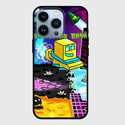 Чехол для iPhone 13 Pro Geometry Dash, цвет: 3D-черный