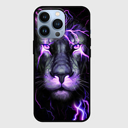 Чехол iPhone 13 Pro НЕОНОВЫЙ ЛЕВ NEON LION