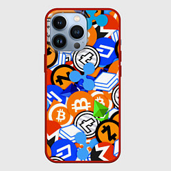 Чехол для iPhone 13 Pro КРИПТОВАЛЮТЫ CRYPTOCURRENCY, цвет: 3D-красный