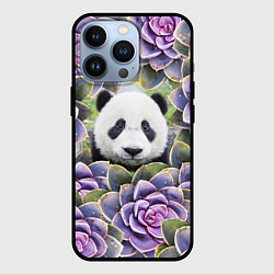 Чехол iPhone 13 Pro Панда среди цветов