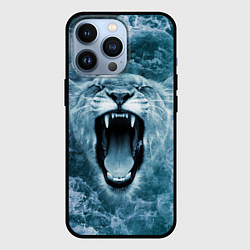 Чехол для iPhone 13 Pro Львица в бушующих волнах, цвет: 3D-черный