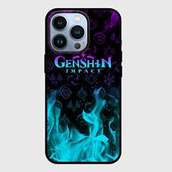 Чехол iPhone 13 Pro GENSHIN IMPACT НЕОНОВЫЙ ОГОНЬ