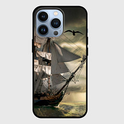 Чехол для iPhone 13 Pro Парусник, цвет: 3D-черный