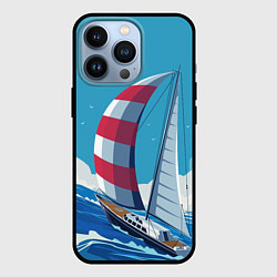 Чехол iPhone 13 Pro ПАРУСНИК В МОРЕ ЛЮБЛЮ МОРЕ Z