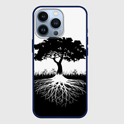 Чехол для iPhone 13 Pro ДЕРЕВО ИНЬ-ЯНЬ, цвет: 3D-тёмно-синий