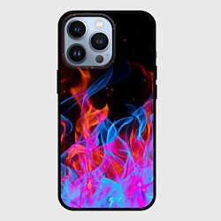 Чехол для iPhone 13 Pro ТРИ ОГНЯ FIRE СИНИЙ ОГОНЬ, цвет: 3D-черный