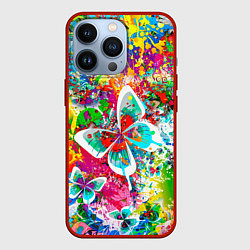Чехол для iPhone 13 Pro ЯРКИЕ КРАСКИ, цвет: 3D-красный