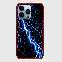 Чехол для iPhone 13 Pro ГОЛУБАЯ МОЛНИЯ ГРОЗА, цвет: 3D-красный