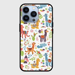 Чехол для iPhone 13 Pro Ламы, цвет: 3D-черный