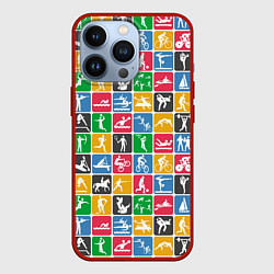 Чехол для iPhone 13 Pro СПОРТ, цвет: 3D-красный
