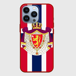 Чехол для iPhone 13 Pro Норвегия Флаг и герб Норвегии, цвет: 3D-красный
