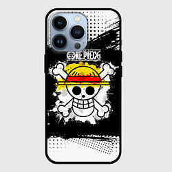 Чехол для iPhone 13 Pro Весёлый Роджер пиратов Соломенной Шляпы, цвет: 3D-черный