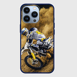Чехол для iPhone 13 Pro HUSQVARNA ХУСКВАРНА SPORT, цвет: 3D-тёмно-синий