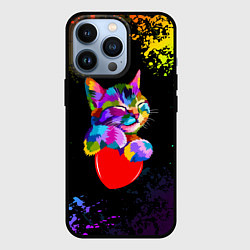 Чехол iPhone 13 Pro РАДУЖНЫЙ КОТИК RAINBOW KITTY