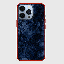 Чехол для iPhone 13 Pro Темно-синяя текстура камня, цвет: 3D-красный