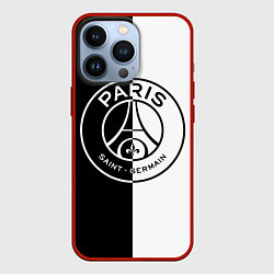 Чехол для iPhone 13 Pro ФК ПСЖ PSG BLACK & WHITE, цвет: 3D-красный