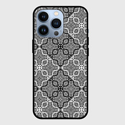 Чехол iPhone 13 Pro Черно-белый орнамент