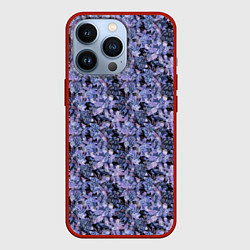 Чехол iPhone 13 Pro Сине-фиолетовый цветочный узор