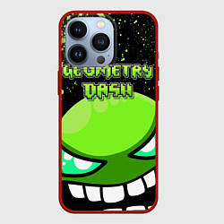 Чехол для iPhone 13 Pro Geometry Dash: Green Evil, цвет: 3D-красный