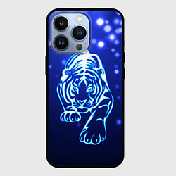 Чехол для iPhone 13 Pro Неоновый тигр, цвет: 3D-черный