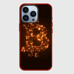 Чехол iPhone 13 Pro СВЕТЯЩИЙСЯ BITCOIN