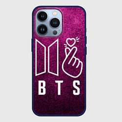 Чехол для iPhone 13 Pro BTS БТС K-Heart Z, цвет: 3D-тёмно-синий