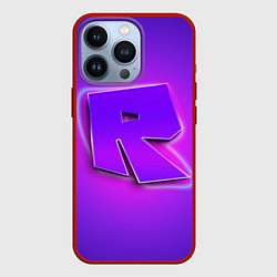 Чехол для iPhone 13 Pro ROBLOX NEON LOGO РОБЛОКС, цвет: 3D-красный