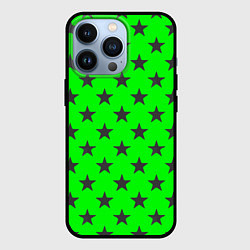 Чехол iPhone 13 Pro Звездный фон зеленый