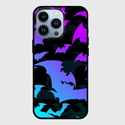 Чехол iPhone 13 Pro ЛЕТУЧИЕ МЫШИ ХЕЛЛОУИН НЕОН HALLOWEEN NEON