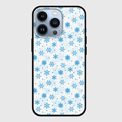 Чехол iPhone 13 Pro Снежинки снежные узоры