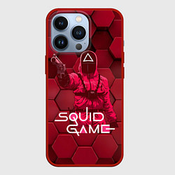 Чехол для iPhone 13 Pro Игра в кальмара - красные 3D кубы, цвет: 3D-красный