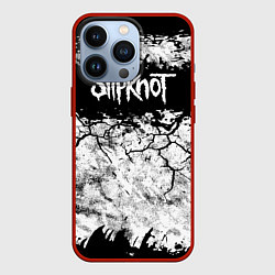 Чехол для iPhone 13 Pro Надпись Слипкнот Рок Группа ЧБ Slipknot, цвет: 3D-красный