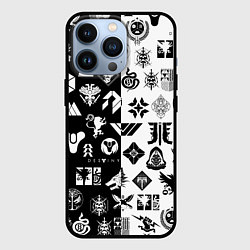 Чехол iPhone 13 Pro DESTINY LOGOBOMBING ЧЁРНО БЕЛОЕ