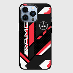 Чехол iPhone 13 Pro MERCEDES-BENZ AMG GEOMETRY STRIPES RED