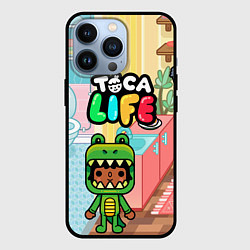 Чехол для iPhone 13 Pro Toca Life: Crocodile, цвет: 3D-черный