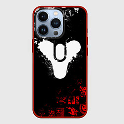 Чехол iPhone 13 Pro DESTINY 2 RED & WHITE PATTERN LOGO