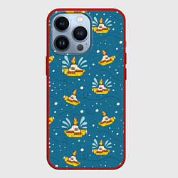 Чехол для iPhone 13 Pro Много-много Yellow Submarine The Beatles, цвет: 3D-красный