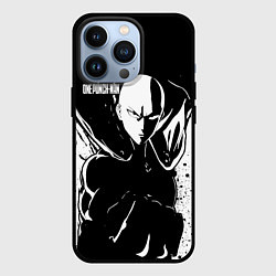 Чехол iPhone 13 Pro Черно-белый Сайтама One Punch-Man
