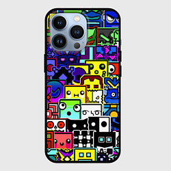 Чехол для iPhone 13 Pro Geometry Dash: All Skins, цвет: 3D-черный