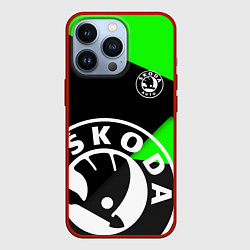 Чехол iPhone 13 Pro SKODA GEOMETRY SPORT GREEN