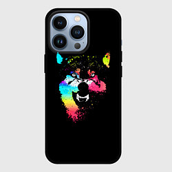 Чехол для iPhone 13 Pro Неоновый свирепый волк, цвет: 3D-черный